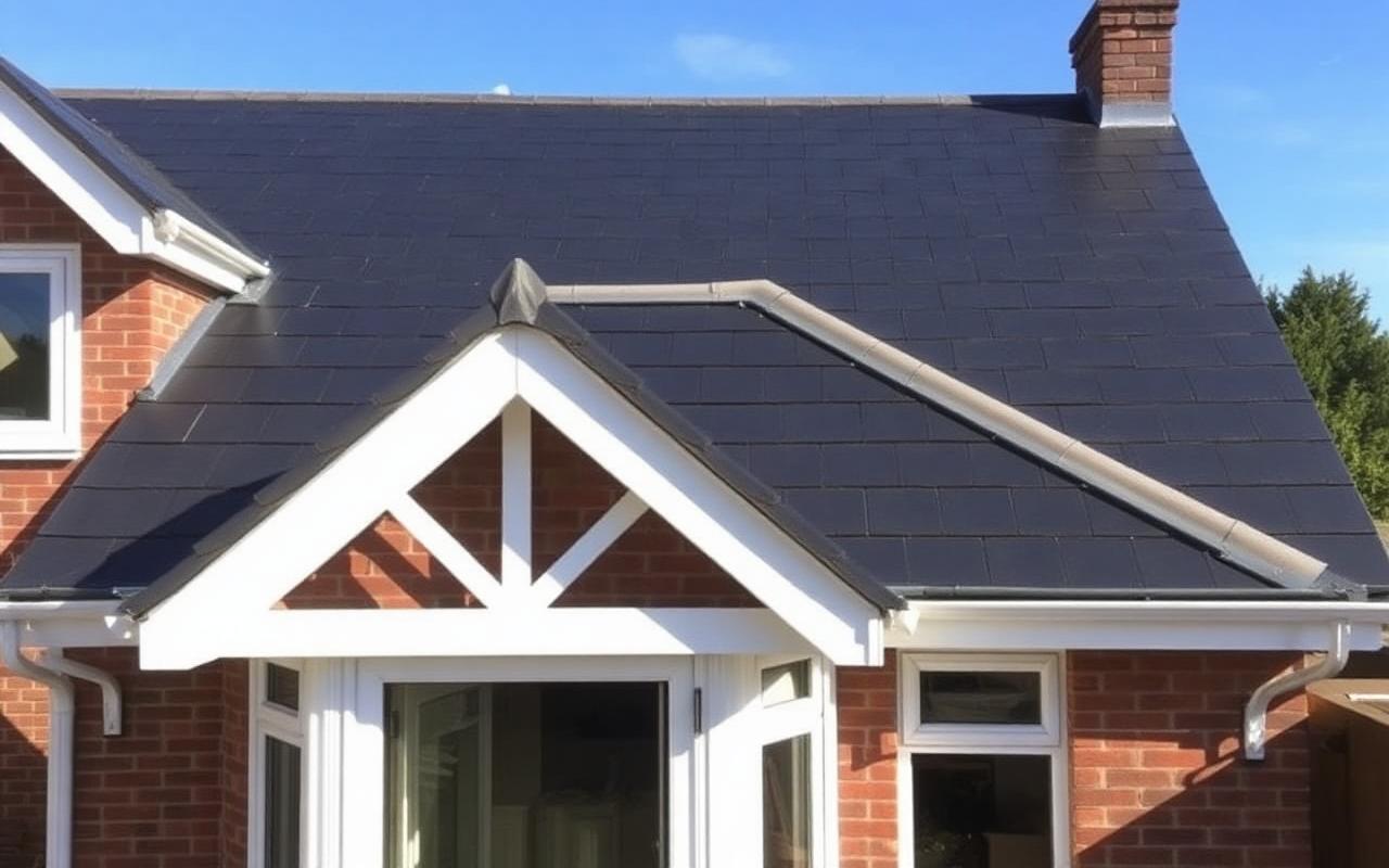 New slate roof after renovation
